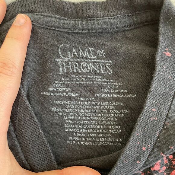 Game of Thrones Shirt Mens Small Black/Red Targaryen Fire and Blood Graphic Tee - Picture 4 of 5